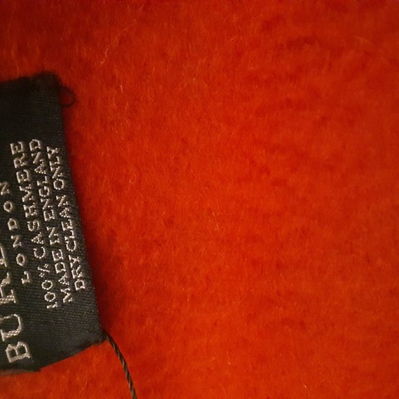 BURBERRY PONCHO REVERSIBLE RED HAYMARKET 100% CASHMERE - Picture 3 of 3